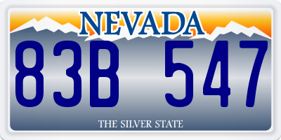 NV license plate 83B547