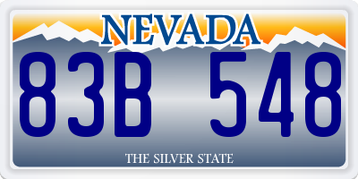 NV license plate 83B548
