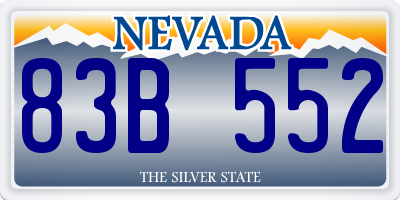 NV license plate 83B552