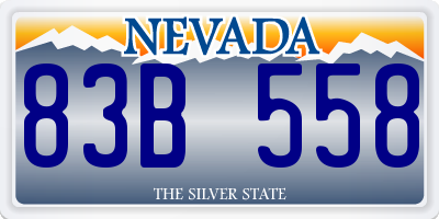 NV license plate 83B558
