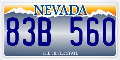 NV license plate 83B560