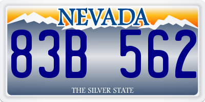 NV license plate 83B562