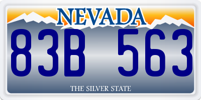 NV license plate 83B563