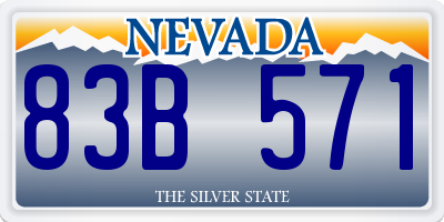 NV license plate 83B571