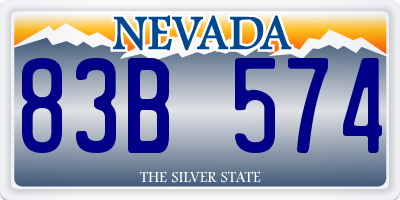 NV license plate 83B574