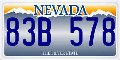 NV license plate 83B578