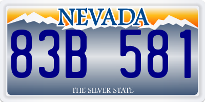 NV license plate 83B581