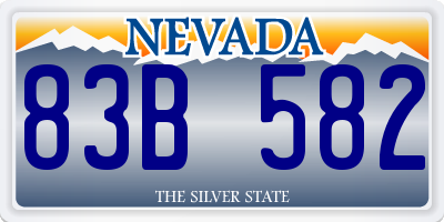 NV license plate 83B582