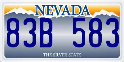 NV license plate 83B583