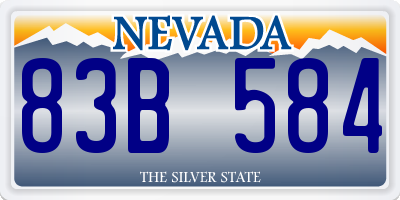 NV license plate 83B584