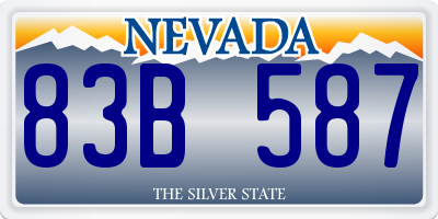 NV license plate 83B587