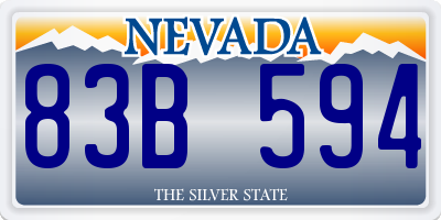 NV license plate 83B594