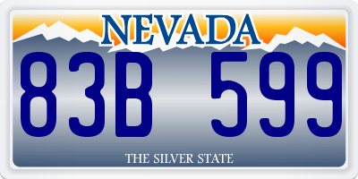 NV license plate 83B599