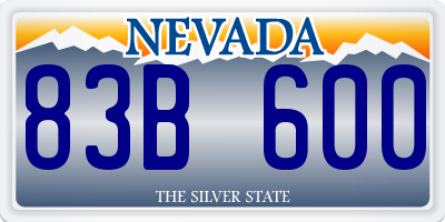 NV license plate 83B600