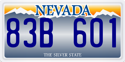 NV license plate 83B601