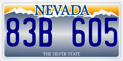 NV license plate 83B605