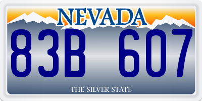 NV license plate 83B607