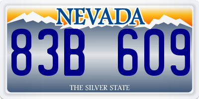 NV license plate 83B609