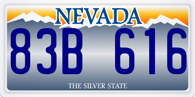 NV license plate 83B616