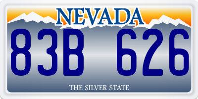 NV license plate 83B626