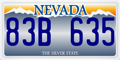 NV license plate 83B635