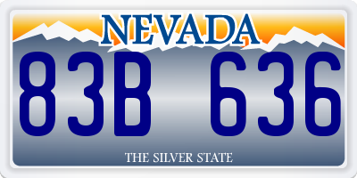 NV license plate 83B636