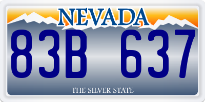 NV license plate 83B637