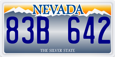 NV license plate 83B642