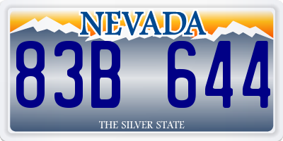 NV license plate 83B644