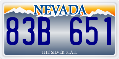 NV license plate 83B651