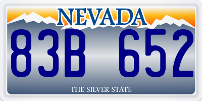 NV license plate 83B652