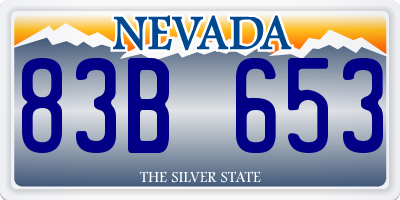 NV license plate 83B653