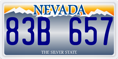 NV license plate 83B657