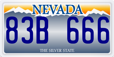 NV license plate 83B666