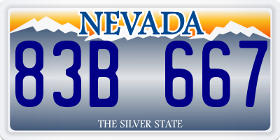 NV license plate 83B667