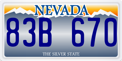 NV license plate 83B670