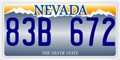 NV license plate 83B672