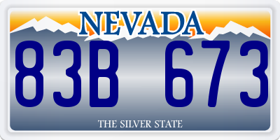 NV license plate 83B673