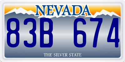 NV license plate 83B674