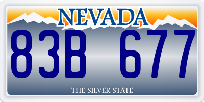 NV license plate 83B677