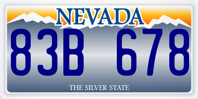 NV license plate 83B678