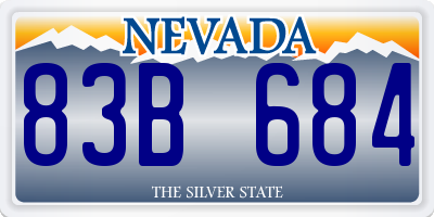 NV license plate 83B684