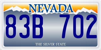 NV license plate 83B702