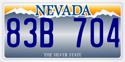 NV license plate 83B704