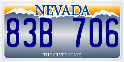 NV license plate 83B706