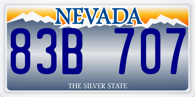 NV license plate 83B707