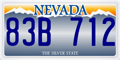 NV license plate 83B712