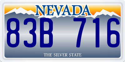 NV license plate 83B716