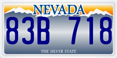 NV license plate 83B718