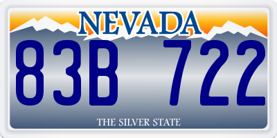 NV license plate 83B722